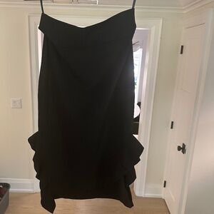 NWT - Opening Ceremony Black BodyCon Stretch Skirt with Side Ruffles - Size L